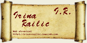 Irina Railić vizit kartica